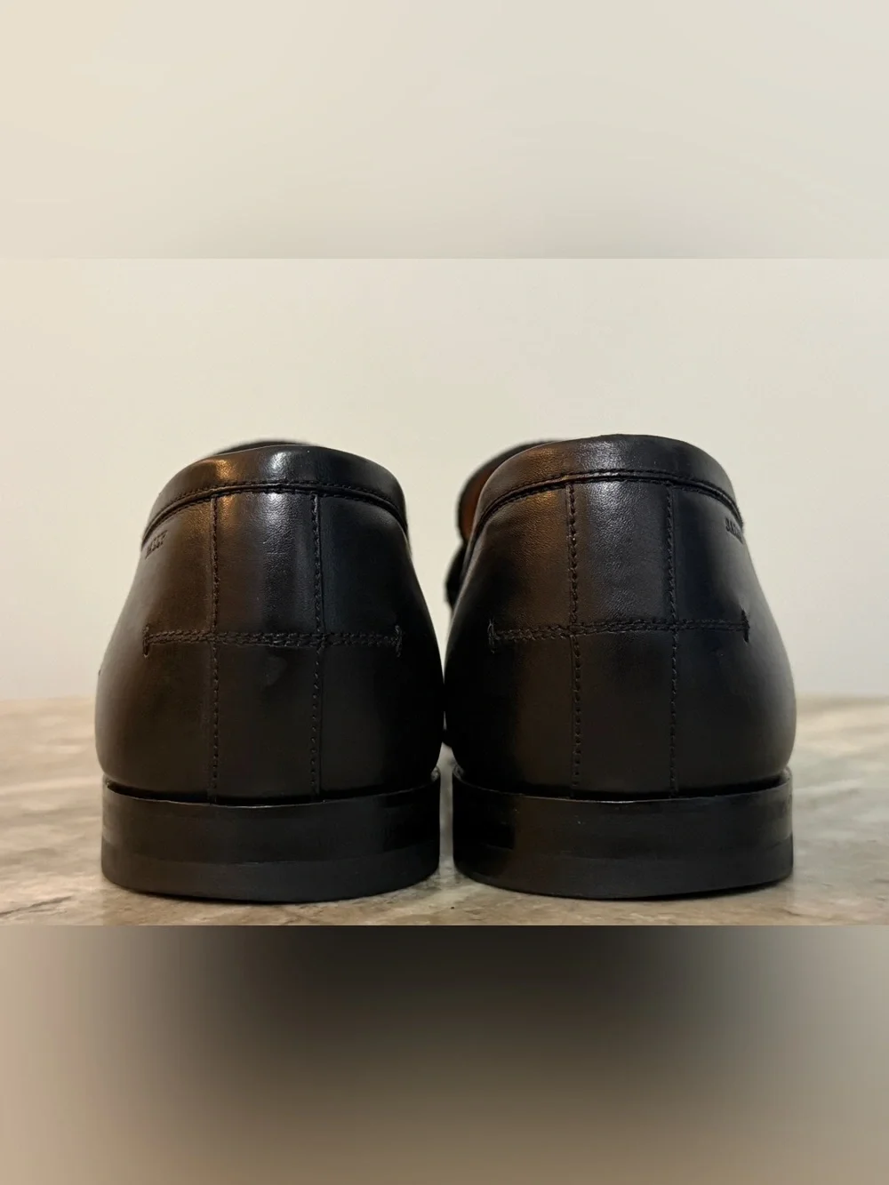 Bally Men's Calf Leather / Suede Penny Loafers Black / Blue MSRP $925 Sz 9.5 US